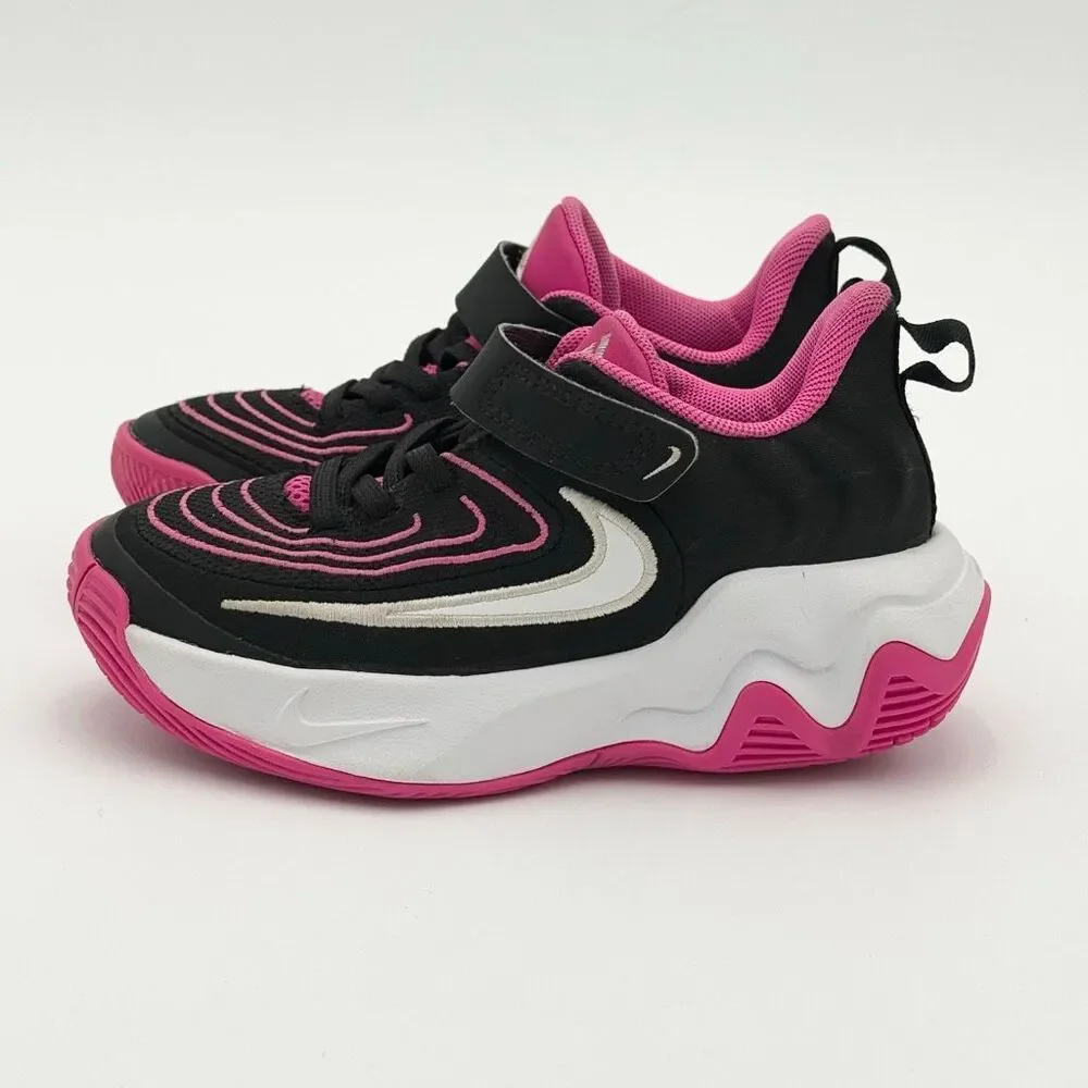 Nike Giannis Immortality 4 Hook and Loop Slip-On Black Laser Fuchsia White Sneak